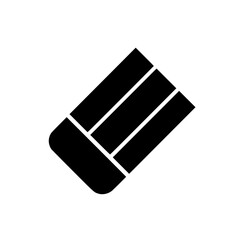 Simple Black Eraser Isolated Icon
