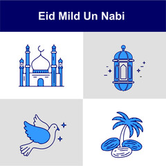 Eid milad un nabi icon set