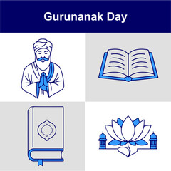 gurunanak day Vector Icon Set