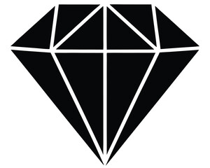 A black diamond isolated on white background shines brightly Ai Generated