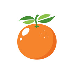 Cartoon orange illustration featuring citrus fruit with green leaves against a black background