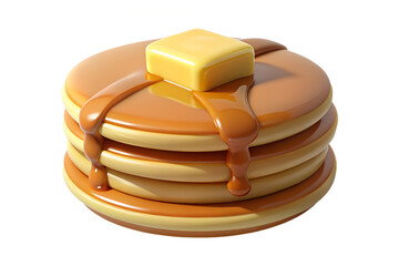 Delicious stack of pancakes with butter and syrup