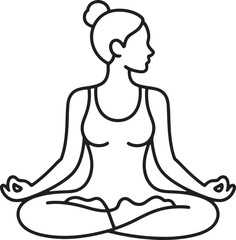 Obraz premium Woman Practicing Yoga Meditation in Lotus Position
