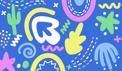 Colorful cute doodle pattern background vector design