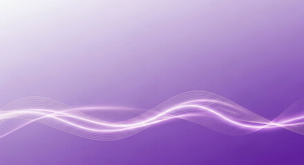 Futuristic glowing purple waves flow across purple gradient background