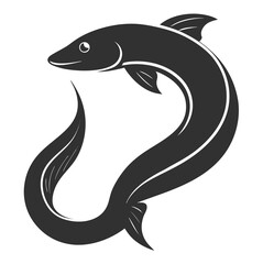Conger eel silhouette vector icon on white background