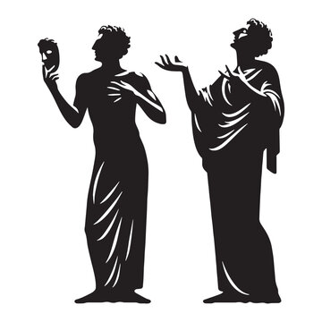 Sarcastic Momus digital black profile, presented with clean, sharp, professional edges &ndash; Momus silhouette &ndash; Momus Vector &ndash; Silhouette of Momus &ndash; Greek god vector

