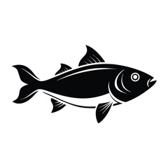 Stylized haddock fish silhouette icon for marine or seafood themes