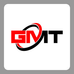 GMT logo. GMT letter. GMT letter logo design. Initials GMT logo linked with circle and uppercase monogram logo. Modern Red and Black Initials Logo for Corporate, GMT typography for technology,