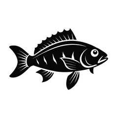 Stylized reed fish silhouette icon
