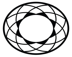 Abstract geometric oval shape design isolated on white background Ai Generated