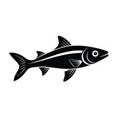 Whiting fish silhouette vector icon
