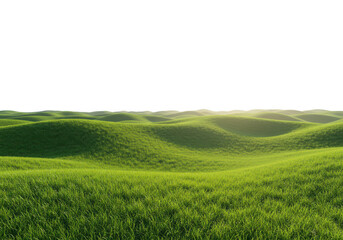 Obraz premium A vast expanse of rolling green hills covered in lush grass stretches towards the