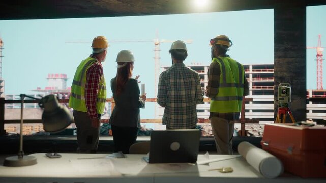 Construction site monitoring by engineers and architect