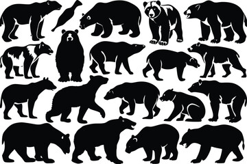 Naklejka premium set of animals silhouettes