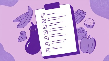 Grocery List Notepad with Categories