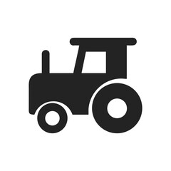 Tractor icon silhouette.Vector logo of a tractor. Illustration side view isolated on white background.