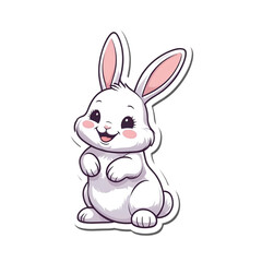 Happy Baby Bunny with Floppy Ears sticker