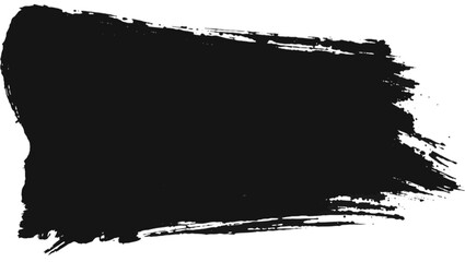 Fototapeta premium Black textured brush stroke on white background abstract art element