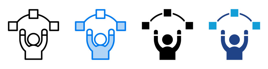 Obraz premium capacity icon set multiple style collection