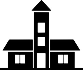 school building icon vector 
