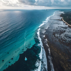 polluted ocean turning into crystal blue from one