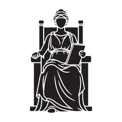 Abstract Themis digital black silhouette, rendered perfectly for clarity and appeal – Themis silhouette – Themis Vector – Silhouette of Themis – Greek goddess silhouette


