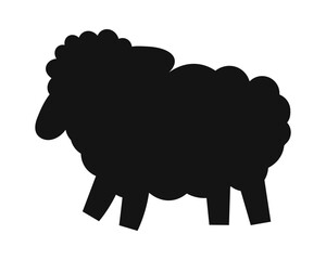 Silhouette cartoon sheep. Vector illustration