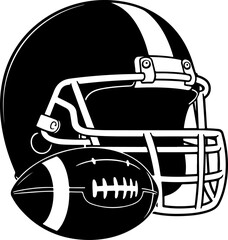 Obraz premium Football Helmet and Ball Vector 