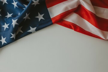 Fototapeta premium American flag stars and stripes fabric white