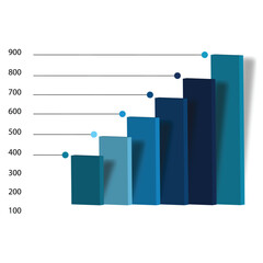 3D Business Bar Chart Infographic &ndash; Vector Template for Data Presentation on White Background