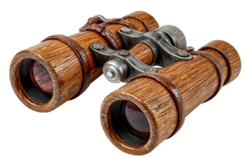 Vintage Wooden Binoculars Steampunk Style Optics Adventure Vision Distant Worlds Rustic Design