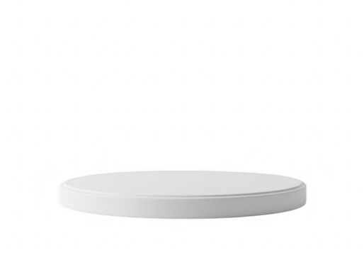 A simple white podium or stage is isolated on a transparent background for product - Powered by Adobe