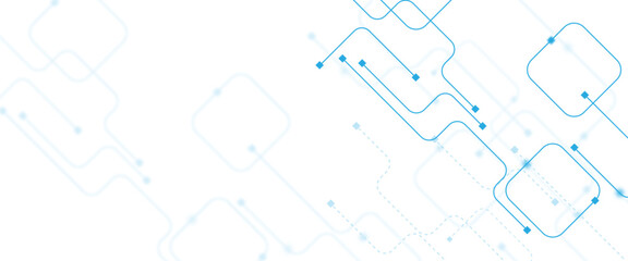 Obraz premium Vector technology background with crossed lines and dots. circuit board network connection.