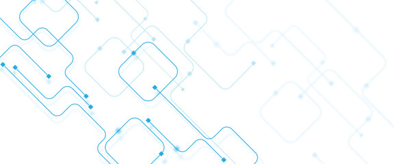 Obraz premium Vector technology background with crossed lines and dots. circuit board network connection.