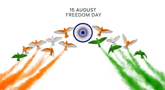 Colorful Creative Design for Indian Independence Day Celebration