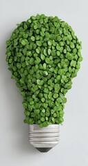 Green leaves form a lightbulb shape