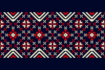 Pixel Art Geometric Fabric Seamless Pattern	
