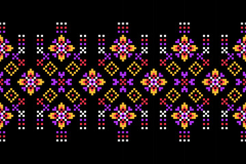 Pixel Art Geometric Fabric Seamless Pattern	
