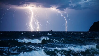 Stormy sea with lightning (1)