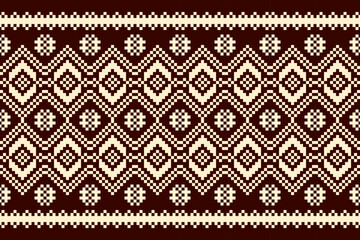 Pixel Art Geometric Fabric Seamless Pattern	
