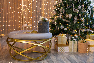 Holiday Living Room with Christmas Tree