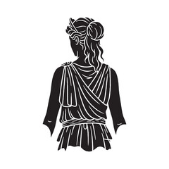 Artistic Artemis digital black profile, featuring a minimalist yet striking aesthetic – Artemis silhouette – Artemis Vector – Silhouette of Artemis – Greek goddess silhouette

