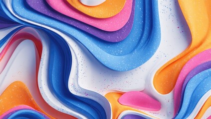 Abstract multicolored layered wavy design