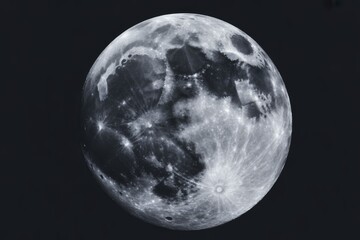 Obraz premium Detailed lunar surface with craters and maria moon