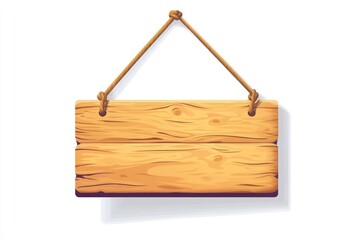 Wooden hanging sign illustration art accessories.
