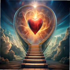 staircase inside a human heart journey through