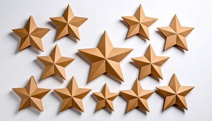 Obraz premium Flat lay texture of star shapes, textured stars background