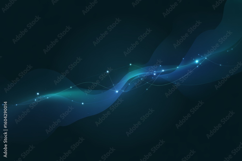 Aufkleber flowing network of light abstract background