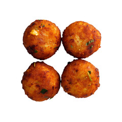Delicious Fried plantain Fritters isolated on transparent background